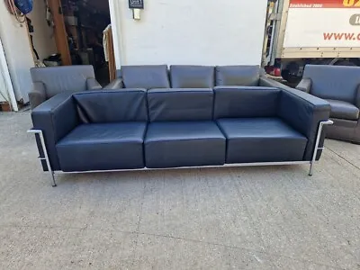 Le Corbusier Three Seat Sofa LC3. Modern Square Arms Couch Sofa  • £2000
