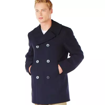 Sterlingwear Navigator Wool Blend Peacoat Made In USA 28R Navy • $34.99