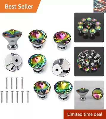 Colorful Crystal Glass Knobs Set - Diamond Shape Cabinet Pulls For Modern Decor • $19.79