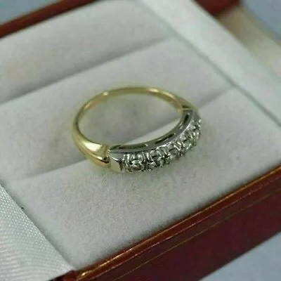 Lab Created 1.20CT Round Cut Diamond Vintage Wedding Band 14K 2-Tone Gold Finish • $130.50