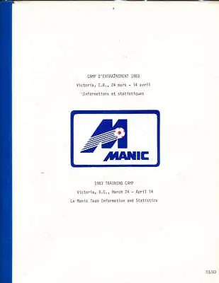 1983 Montreal Manic NASL Soccer Preseason Prospectus  Training Camp Bxsc2 • $45