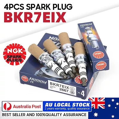 4* Genuine NGK IridiumIX Spark Plug(BKR7EIX)Japanese Industrial Standard Igniton • $66.99