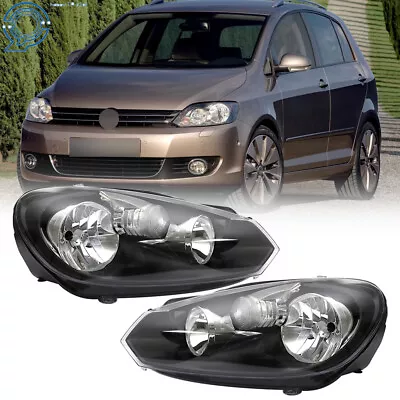 LH+RH Headlight For 2010-2014 Volkswagen Golf/Jetta Sportwagen Black Halogen • $133.83