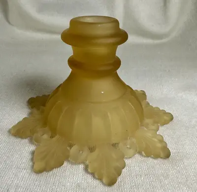 Vintage Westmoreland Snowflake Single Candle Holder In Yellow Mist Glass • $12.99