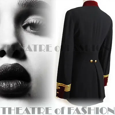 £745 • Buy Jacket Coat Vintage Military Donna Karan Dkny 10 12 14 Victorian Riding Velvet