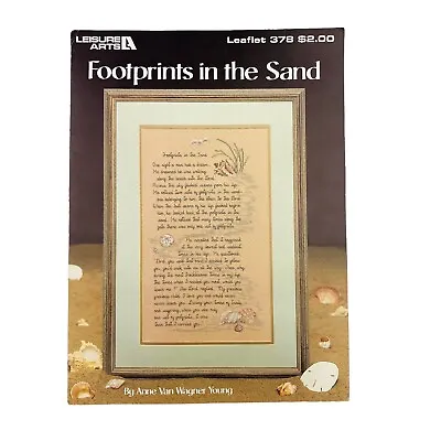 Cross Stitch Footprints In The Sand Leisure Arts Pattern Leaflet 378 VTG 1985 • $6.99