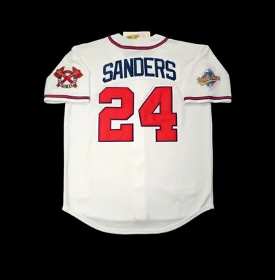 Deion Sanders Atlanta Braves Jersey 1992 World Series Throwback Stitched SALE! • $88.94