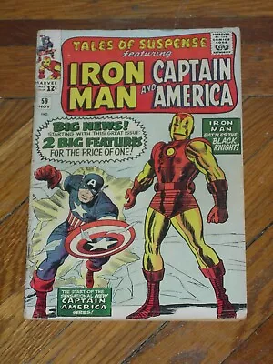 Marvel Comics Tales Of Suspense #59 1st S.a. Captain America Intro Jarvis Butler • $60