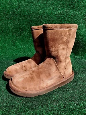 Ugg Australia Brown Suede Leather Pull On Boots #1889 Side Zip  • $22.99