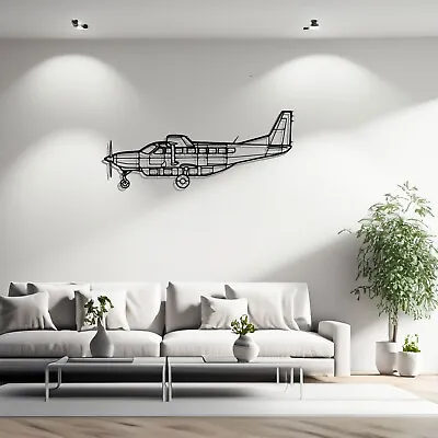 C208B Grand Caravan Silhouette Metal Wall Art Airplane Silhouette Wall Decor • $119