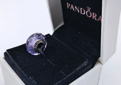 Genuine Pandora Faceted Murano Glass Light Purple Bead Charm ALE 925 • £13.99