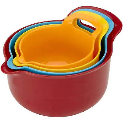 4 Piece Nesting Plastic Mixing Bowl SetMixing Bowl Set W/ Anti Slip Rubber Base • $16.20