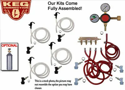 4 Faucet Basic System Homebrew Kegerator Keezer Kit Party Cobra Tap  • $290.90