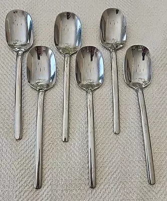 Set Of 6 Mikasa ZENA Glossy Stainless Flatware ~ 7 5/8  SOUP SPOONS • $19.99