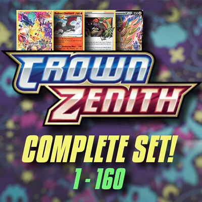 $6.45 • Buy Crown Zenith SINGLES *Choose Your Cards* - COMPLETE Set List 1-160! Pokemon TCG