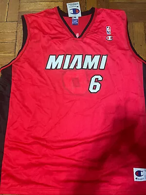 $33 • Buy EDDIE JONES  Size 52 MIAMI HEAT CHAMPION RED NBA JERSEY