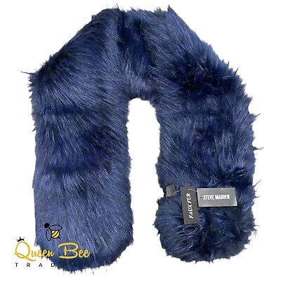 $29.94 • Buy Steve Madden BLUE Faux Fur Scarf Wrap Halloween Theme 48   X 8  New With Tag