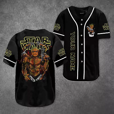 Personalized Star Wars Baby Groot Mash Up Baseball Jersey Shirt • $28.79