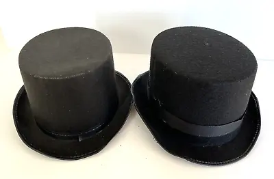 Set Of 2  Black Felt Magician Top Hat Costume DIY Steampunk Ringmaster • $15