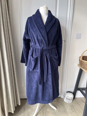 £15 • Buy M&S Shawl Collar Dressing Gown Blue Size 20/22