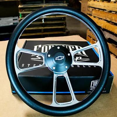Steering Wheel Kit Black Vinyl & Polished Billet 1995-02 Chevy Trucks Yukon • $224.99