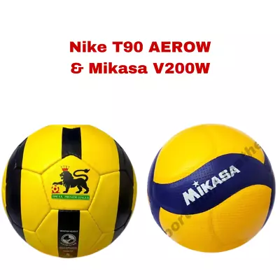 Nike T90 Aerow & Mikasa V200W Match Soccer Ball 2019 Volleyball Indoor Size 5 • $49.99