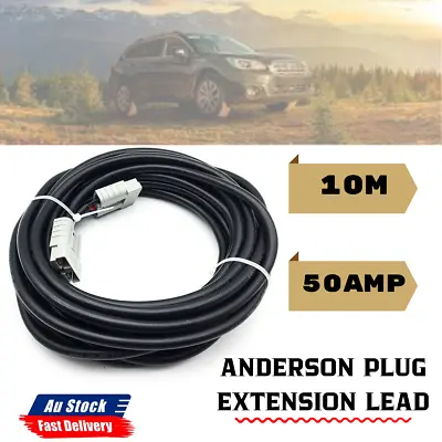 $33.99 • Buy 10m Ready To Use50Amp Anderson Plug Extension Lead 6mm TwinCore Automotive Cable