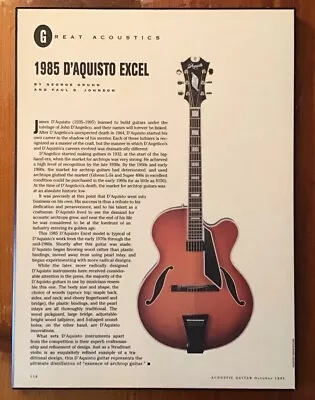 1985 D'Aquisto Excel Acoustic Guitar Wall Art 11  X 8 1/8  Laminated Wood • $14.62