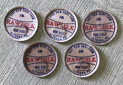 5 Early East View Dairy Farm Milk Caps Altoona Pa • $15