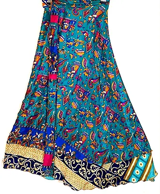 Incredible-art Women's Indian Sari Wrap Skirt Handmade Reversible Vintage Hippie • $26.07