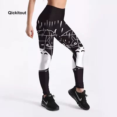 £13.99 • Buy Ladies 3 D Print Gothic Plus Size Totoro Gift  Leggings Yoga Sport Work Party