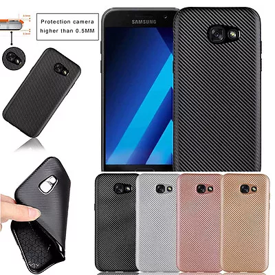 New Carbon Fiber TPU Back Cover Case For Samsung Galaxy A5 & A7 2017 • $6.99