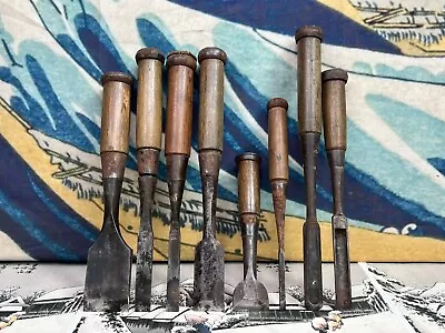 Japanese Vintage Chisel 8set Nomi Made By Famous Blacksmith Ichi Etc /c50 • £1.39