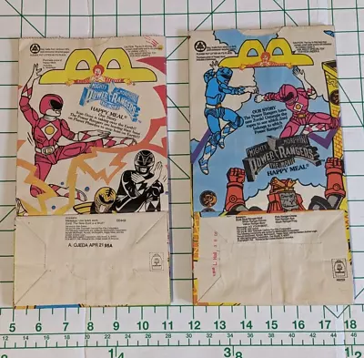 2x UNUSED McDonalds Power Rangers Happy Meal Bag! 1994 Movie Saban Vtg New Clean • $12.95