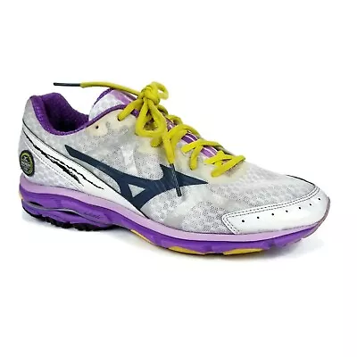 Mizuno Wave Rider 17 Running Training Shoes Sneaker Gray Purple Womens 8.5D Wide • $20