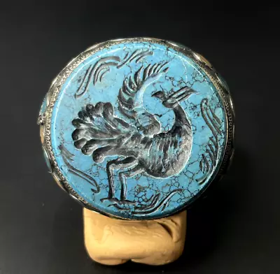 Huge Rare Antique Middle Eastern Or Persian Ring / Carved Pegasus In Turquoise • $89