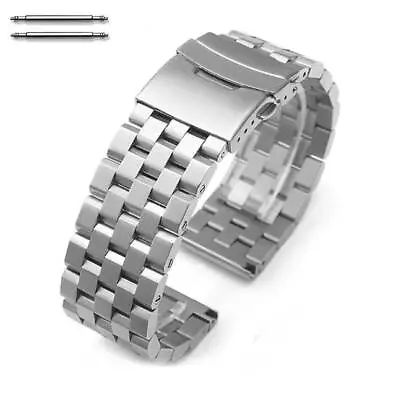 Stainless Steel Metal Watch Band Strap Bracelet Double Locking Buckle #5051 • $26.95