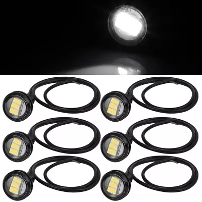 6pcs White Eagle Eye 18mm 9w Motor Car Tail Brake Turn Signal Fog Drl Led Lights • $10.52