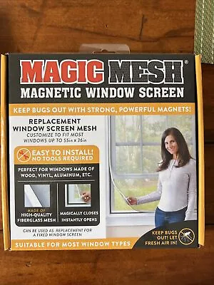NEW Magic Mesh Magnetic Window Screen 55  X 36  Keeps Bugs Out )4 Avail • $17.95
