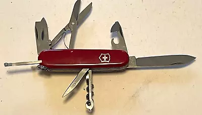 Vintage Victorinox Officier Suisse  Swiss Army Knife 10 Blade With Nylon Pouch • $19.99