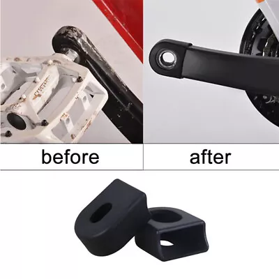 2pc Crank Arm Protector Black Cover Guard For Shimano/SRAM/FSA MTB Bike Crankset • $8.59