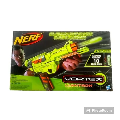 NERF Vortex LUMITRON Glow-in-the-Dark Disc Blaster - Brand New • $199
