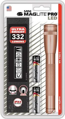 Mag-Lite Mini Flashlight LED 2AA Pro Rose W/ Belt Sheath Batteries Included • $40.99