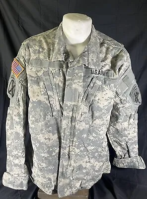US Army 10th Mountain Div Airborne Special Forces ACU Combat Coat Shirt Sz Med • $29.72