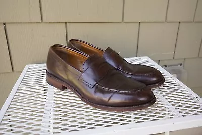 Mens J Crew Ludlow Leather Oxford 11.5 D Brown Penny Loafer Dress Shoes • $83.99