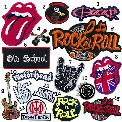 £1.98 • Buy Rock N Roll Guitar Music Hand Old School Cloth Set Iron/Sew On Embroidered Patch
