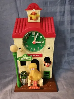 Sesame Street Big Bird Schoolhouse Talking Alarm Clock Oscar Ernie Littlebird • $119.99