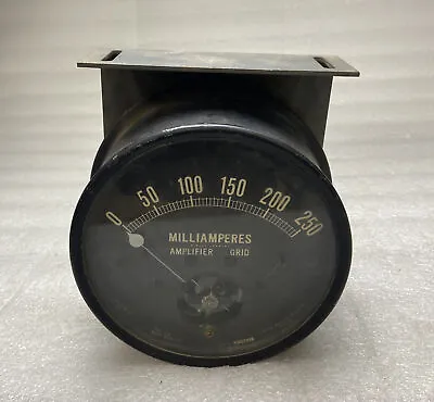 VINTAGE 8DR2-Y153 Direct Current 0-250 Milliamperes Amplifier Grid Meter Gauge • $49.99