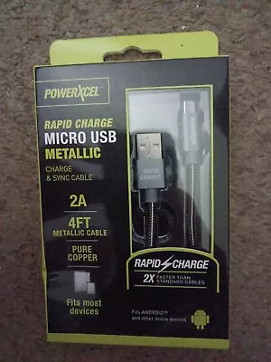 PowerXcel 4FT Rapid Micro USB Cable Charger Pure Copper FITS ANDROID • $5