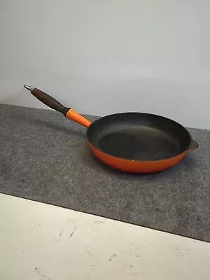 Cousances Le Creuset Style Cast Iron 28cm Frying Pan - Orange - Vintage Used • £40